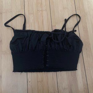 UO black silk tank top